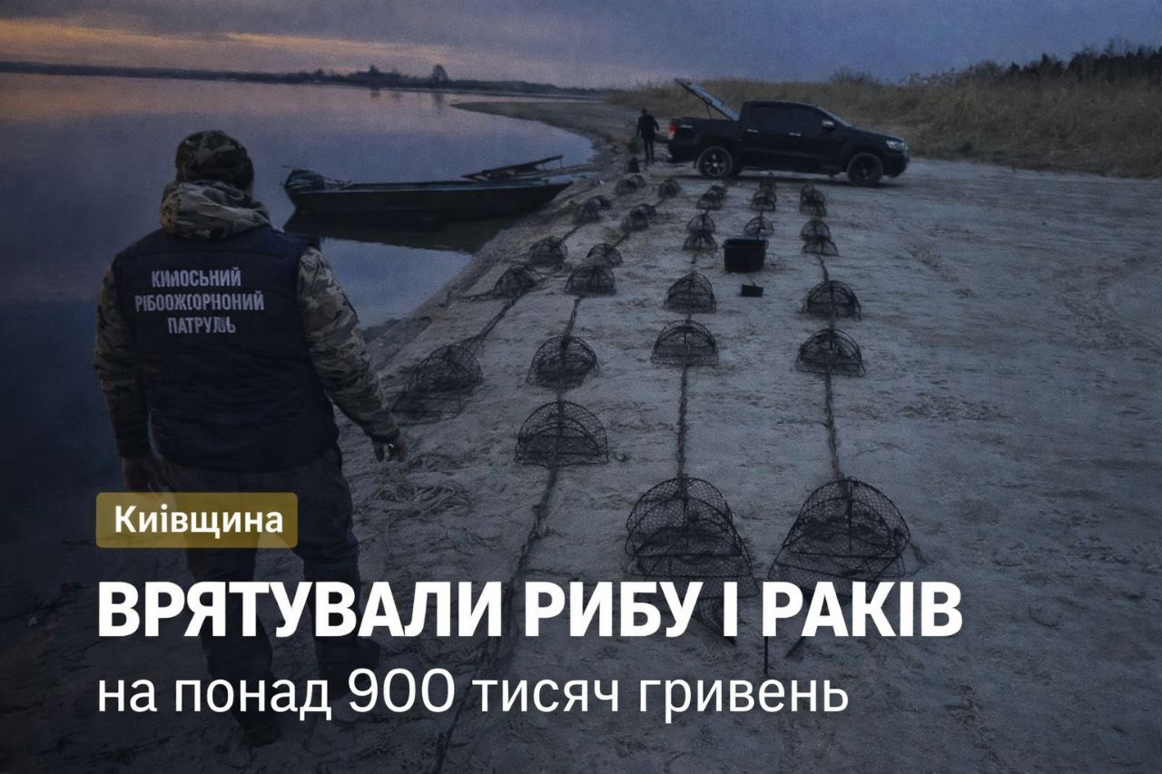 На Київщині з браконьєрських снастей врятували рибу і раків на понад 900 тисяч гривень