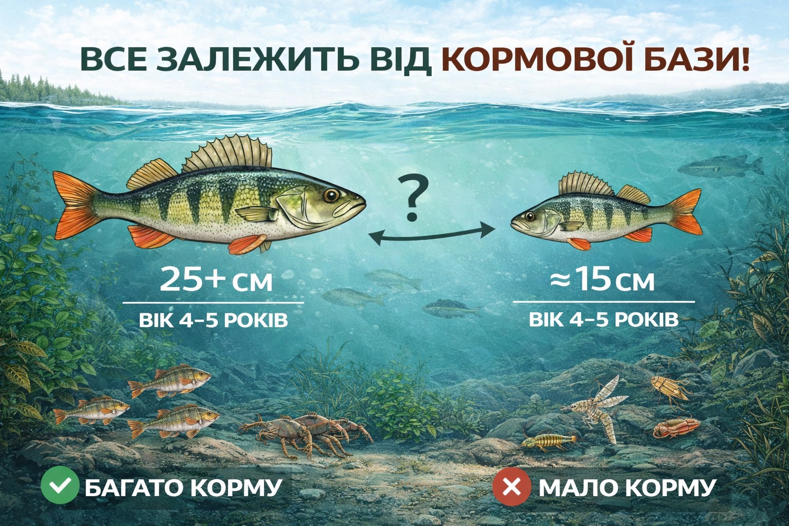 Чому розмір окуня — не завжди показник віку: усе вирішує кормова база